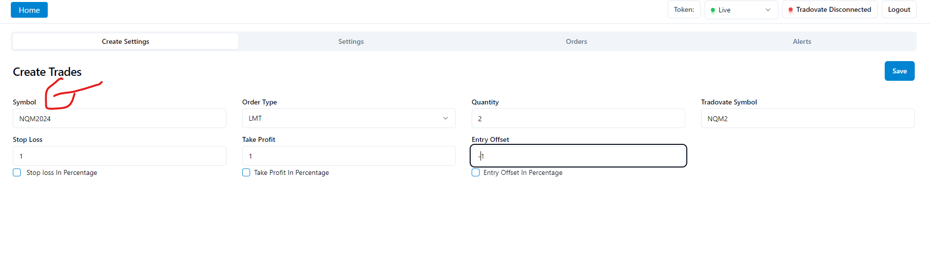 Link Tradingview to Rithmic Symbol mapping