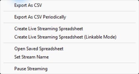 Fill History export menu showing Export As CSV