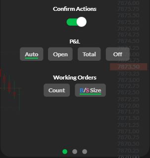 Actual web P&L display choices; not loss-limit settings.