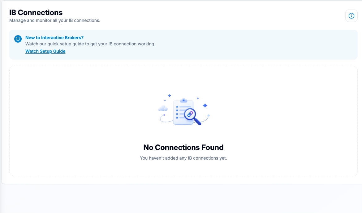 PickMyTrade IB Connections with No Connections Found